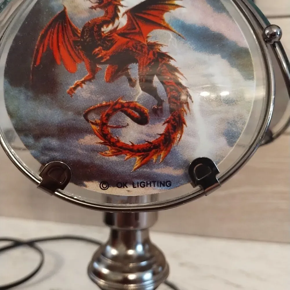 Ok Lighting Fantasy Red Dragon Panel Lamp 3 Way Sensor Touch 14.25